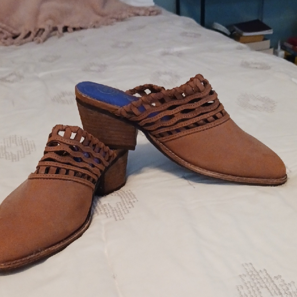 Jeffrey Campbell Brown Suede Mules with Cutout Design